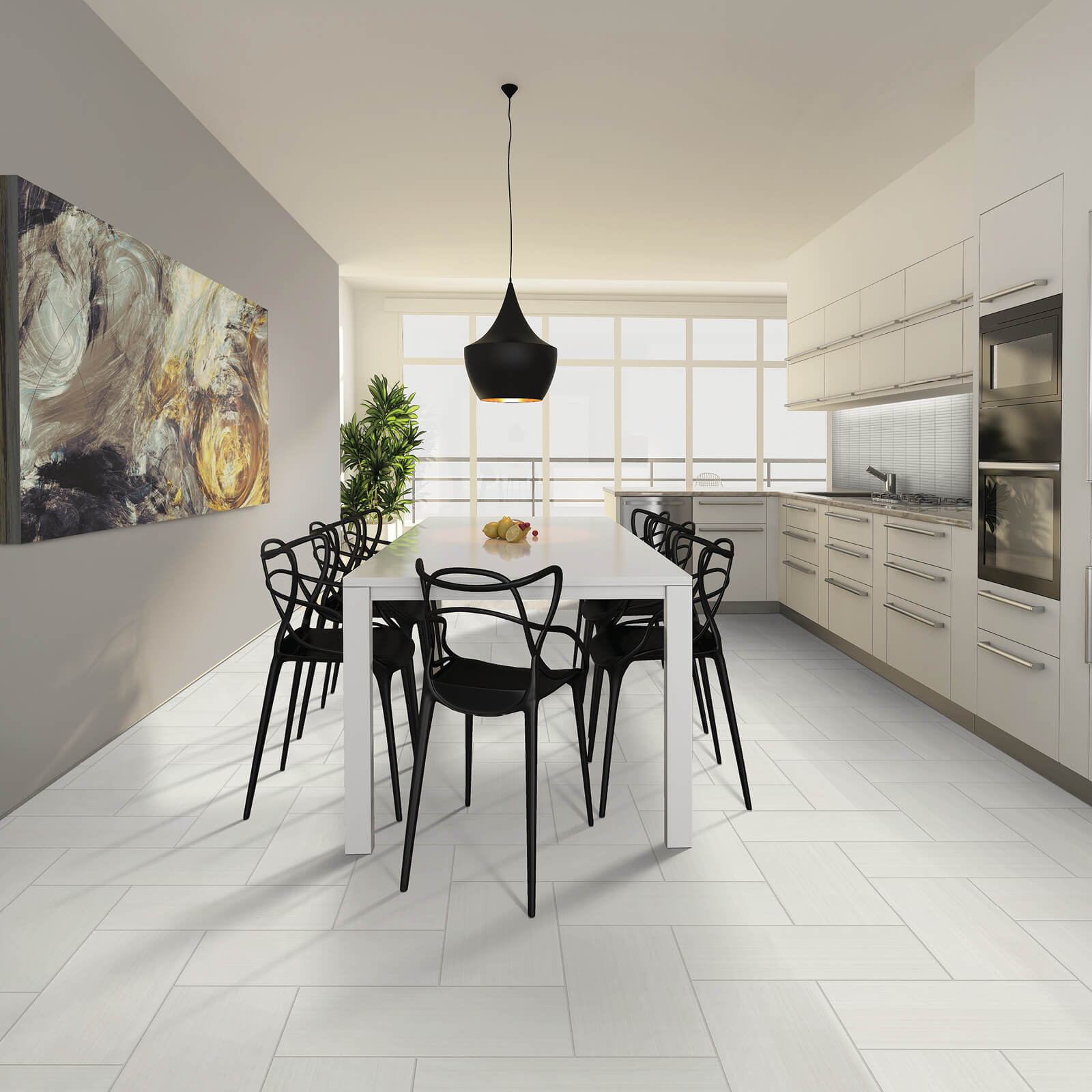 Dining room tile flooring | The L&L Company