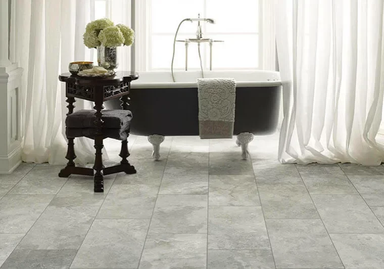 QualityTile Bathroom tile floor | The L & L Company